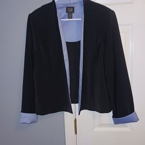 Teddi Women's Black with blue trim Blazer Size 14